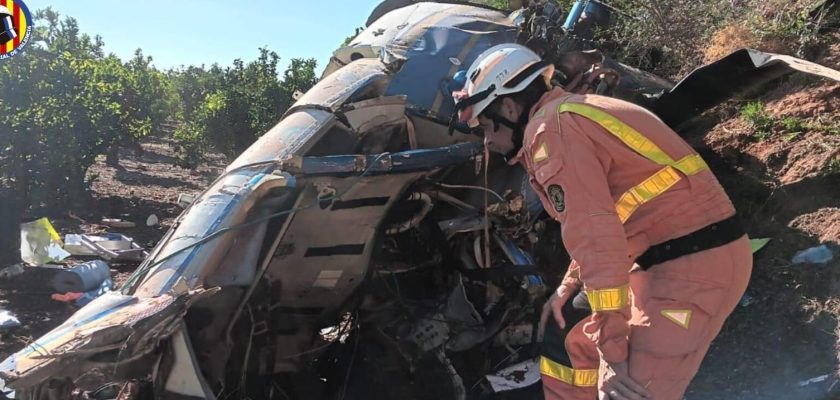 Tragedia aérea en Puçol: tres fallecidos en colisión de helicóptero con líneas eléctricas