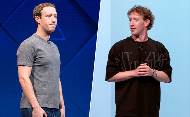 El sorprendente cambio de estilo de Mark Zuckerberg: de uniforme gris a la moda con mensajes en latín