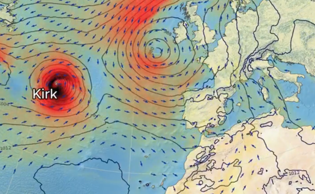 El huracán Kirk y su inesperada travesía: ¿qué impacto tendrá en España?