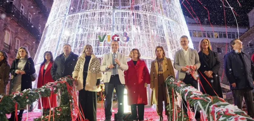 El espectacular encendido navideño en Vigo: luces, risas y un toque de magia