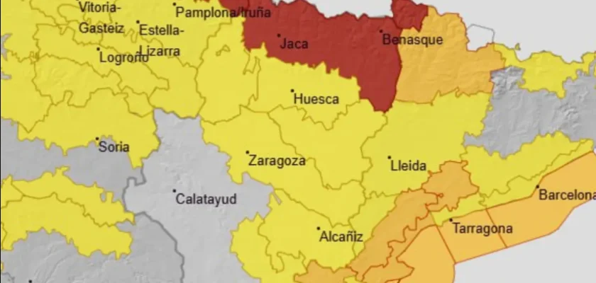 Alerta roja en Aragón por nevadas y viento: cómo prepararte para el mal tiempo