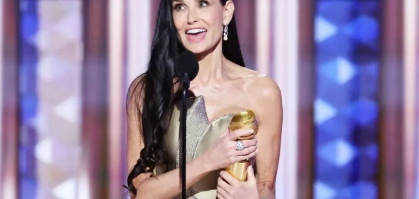 El inesperado drama de demi moore en los globos de oro 2025: Desde el triunfo hasta la polémica